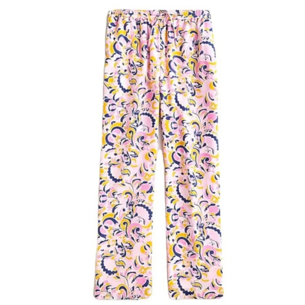 J.CREW Pull-On Silk Paisley Swirl Pants - Picture 1 of 9